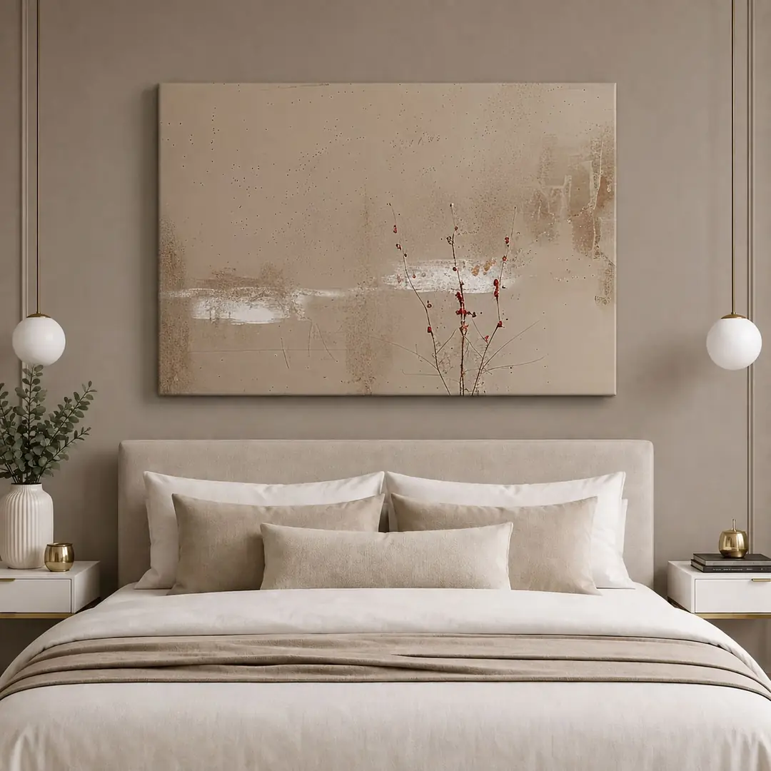 Abstract Beige Art Dekoratif Kanvas Tablo - VOOV2026 2