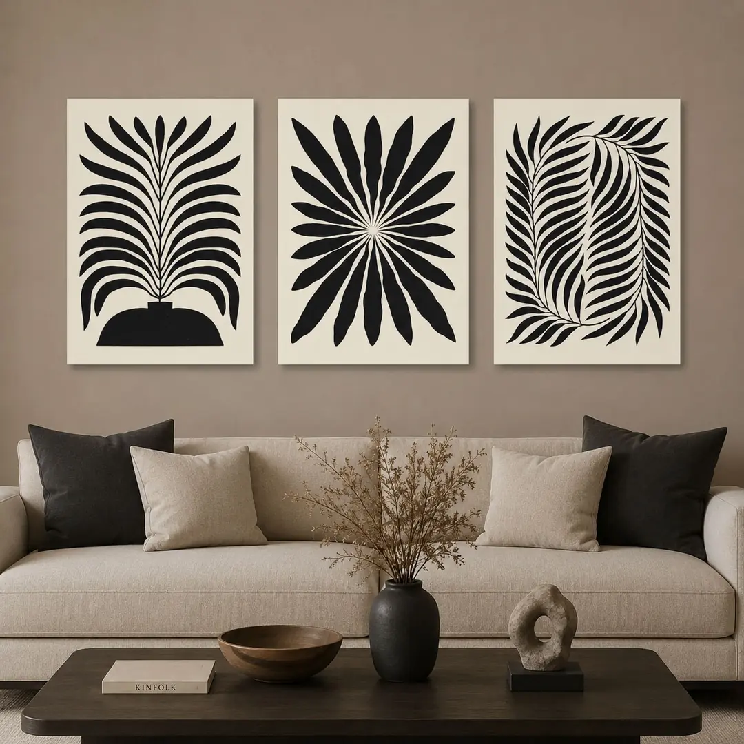 Minimalist Kanvas Duvar Tablosu 3'lü Kanvas Tablo Seti - VOOV3216 1