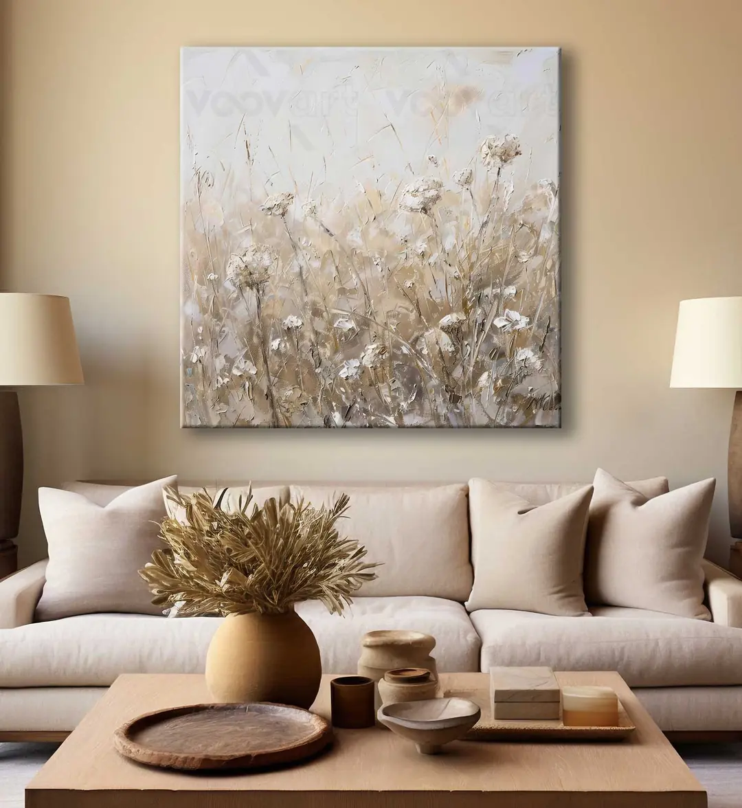 Soyut Modern Çiçekler Dekoratif Kanvas Tablo - VOOV3057 2