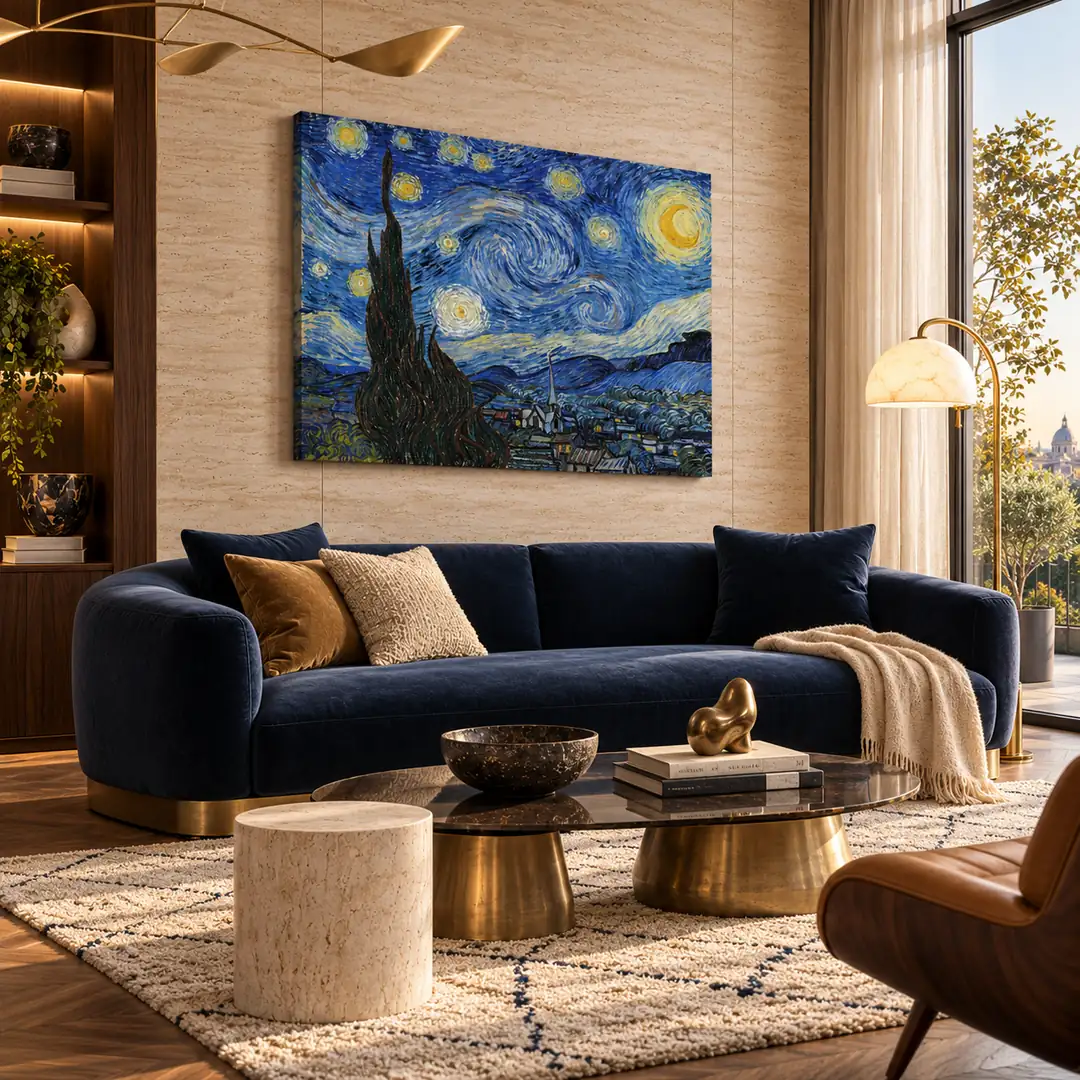 Van Gogh Yıldızlı Gece Kanvas Tablo 2