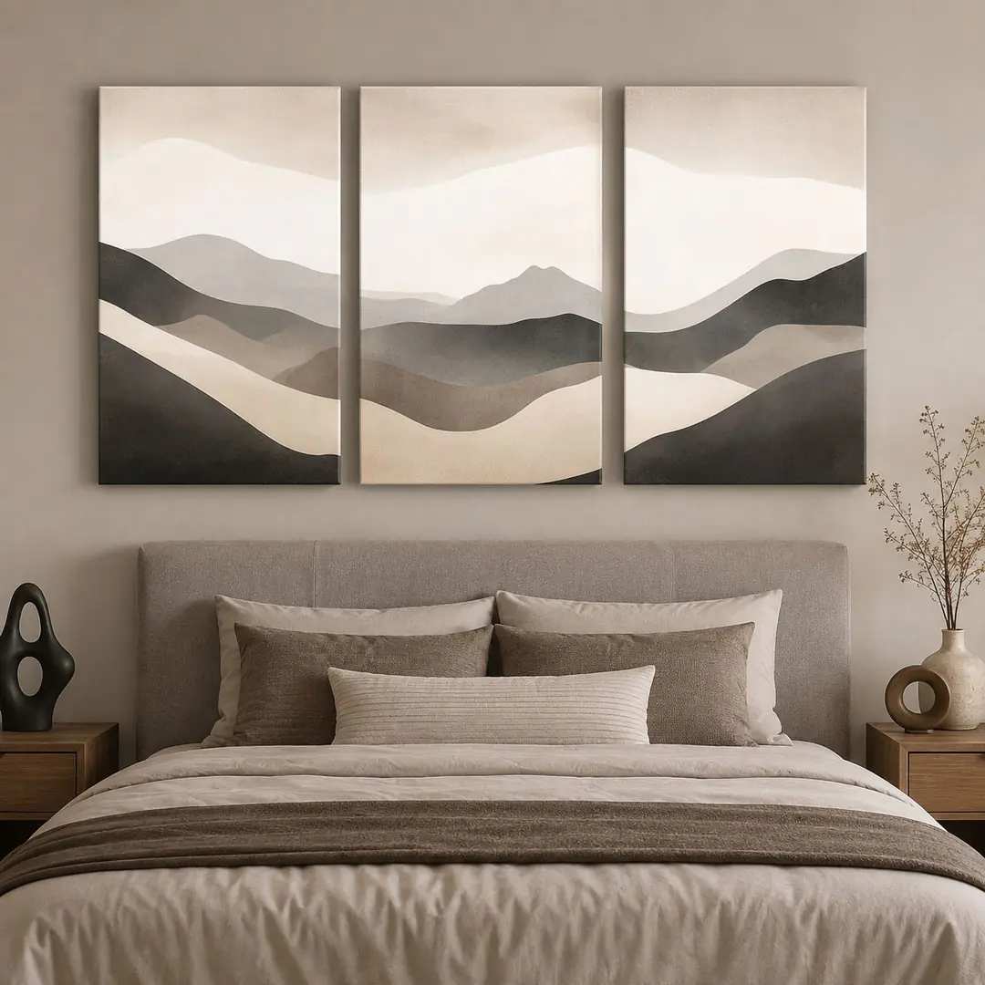 Soft Horizon Kanvas Duvar Tablosu - 3'lü Canvas Tablo Seti - VOOV4324 4