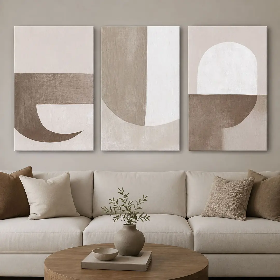 Soft Formlar Kanvas Duvar Tablosu - 3'lü Canvas Tablo Seti - VOOV4323 3