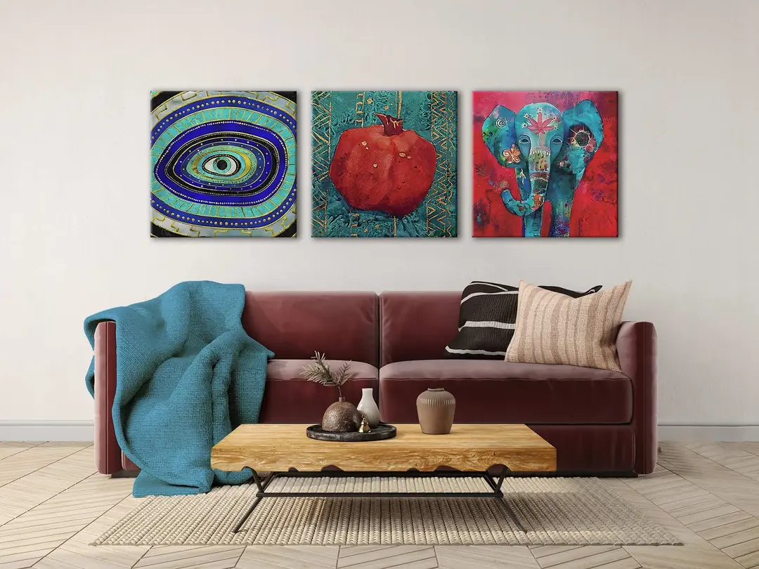 Kanvas Duvar Tablosu 3'lü Canvas Tablo Seti - VOOV4151 2