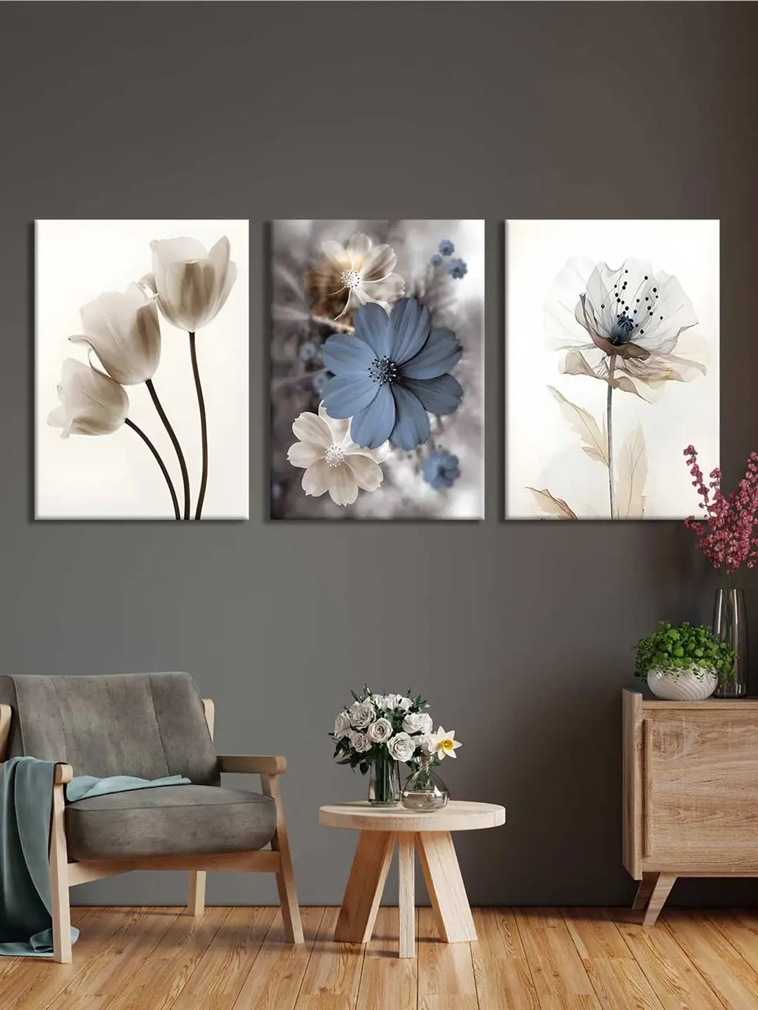 Kanvas Duvar Tablosu 3'lü Canvas Tablo Seti - VOOV4126 3