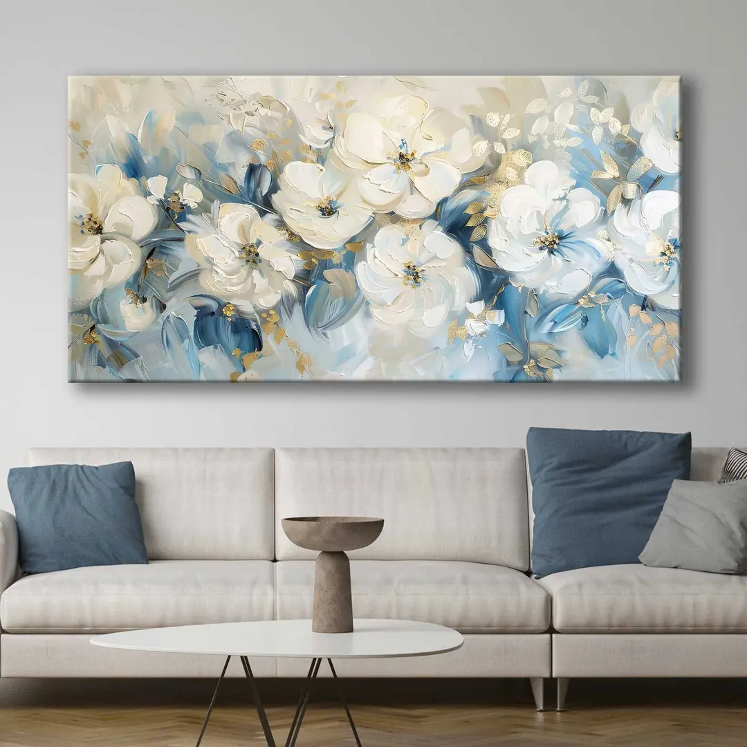 Soyut Modern Çiçekler Dekoratif Kanvas Tablo - VOOV3138 1