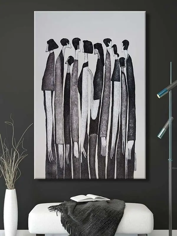 Soyut İnsanlar Dekoratif Kanvas Tablo - VOOV2159 3