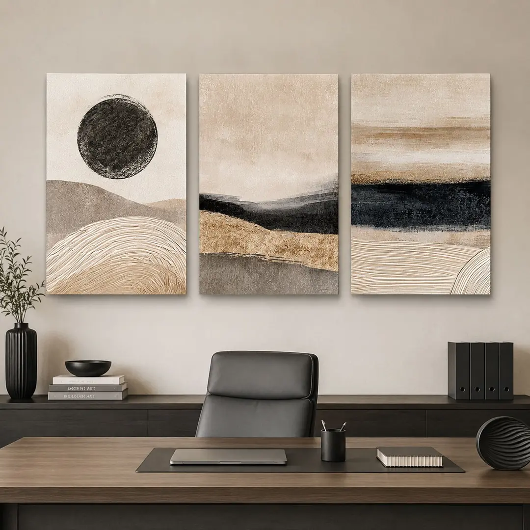 Modern Soyut Kanvas Tablo - 3'lü Canvas Tablo Seti - VOOV4390 4