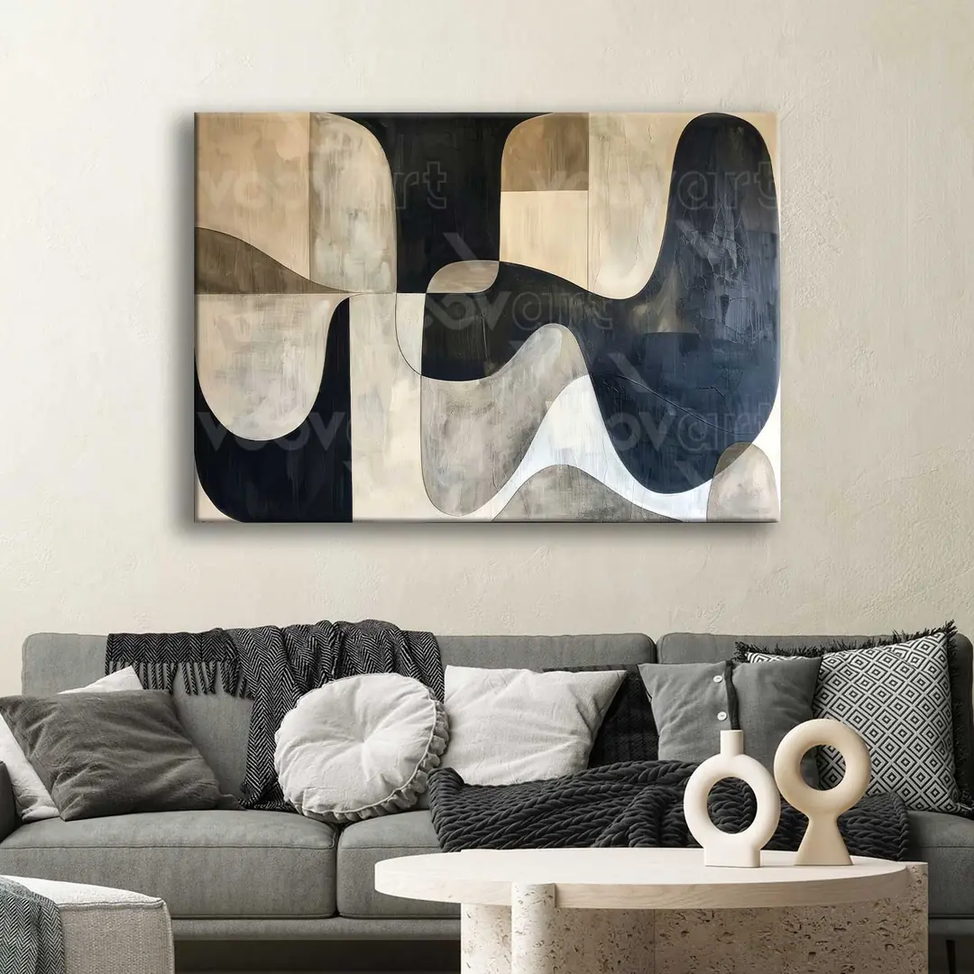 Modern Soyut Geometrik Kanvas Tablo - VOOV2741 1