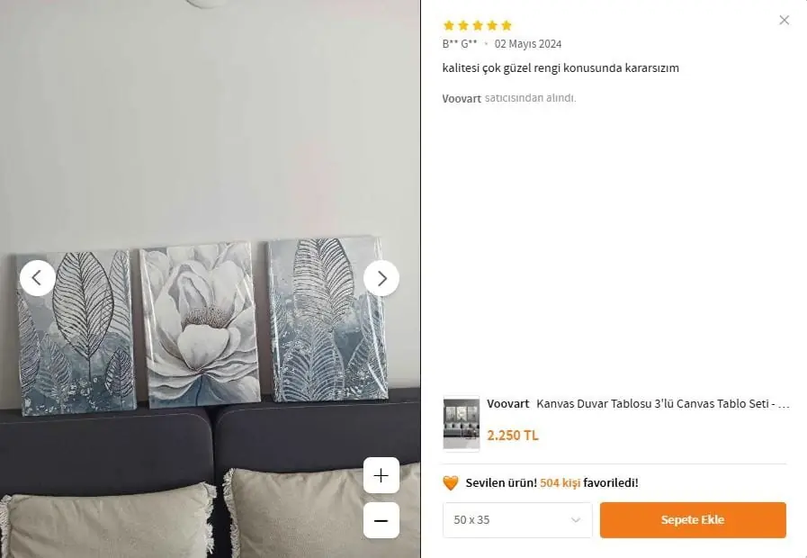 Kanvas Duvar Tablosu 3'lü Canvas Tablo Seti - VOOV4184 6