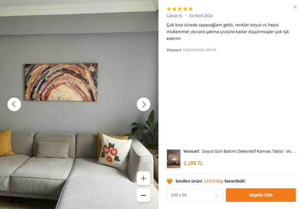 Soyut Gün Batımı Dekoratif Kanvas Tablo - VOOV2423