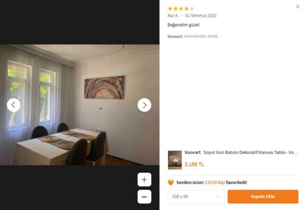 Soyut Gün Batımı Dekoratif Kanvas Tablo - VOOV2423