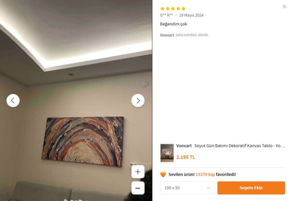 Soyut Gün Batımı Dekoratif Kanvas Tablo - VOOV2423