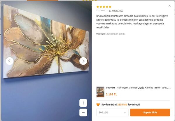 Muhteşem CENNET ÇİÇEĞİ Kanvas Tablo - VOOV2525