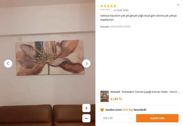 Muhteşem CENNET ÇİÇEĞİ Kanvas Tablo - VOOV2525