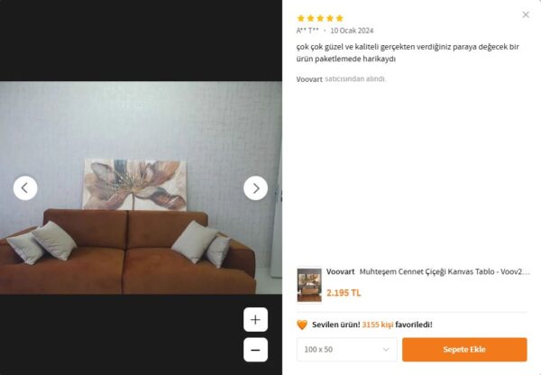 Muhteşem CENNET ÇİÇEĞİ Kanvas Tablo - VOOV2525