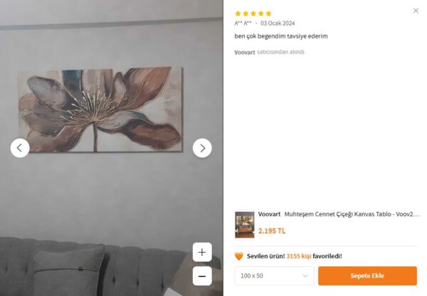 Muhteşem CENNET ÇİÇEĞİ Kanvas Tablo - VOOV2525