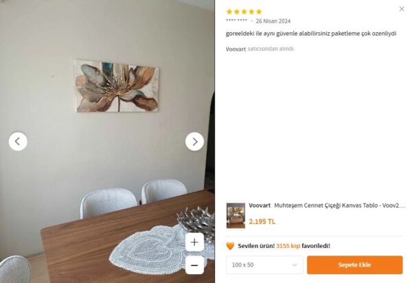 Muhteşem CENNET ÇİÇEĞİ Kanvas Tablo - VOOV2525