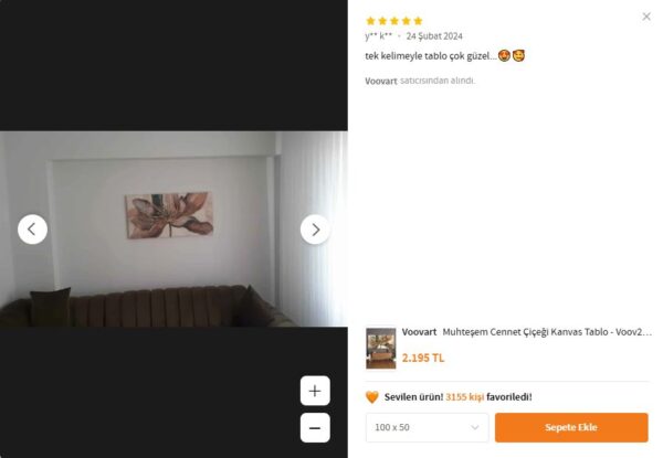 Muhteşem CENNET ÇİÇEĞİ Kanvas Tablo - VOOV2525