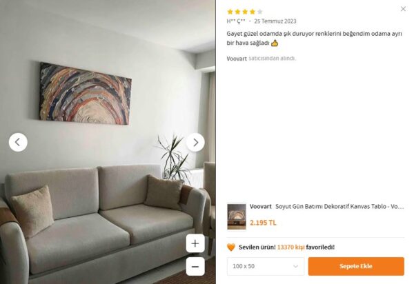 Soyut Gün Batımı Dekoratif Kanvas Tablo - VOOV2423