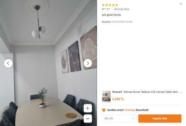 Kanvas Duvar Tablosu 3'lü Canvas Tablo Seti - VOOV4186