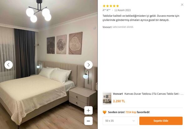 Kanvas Duvar Tablosu 3'lü Canvas Tablo Seti - VOOV4186