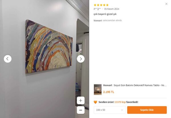 Soyut Gün Batımı Dekoratif Kanvas Tablo - VOOV2423