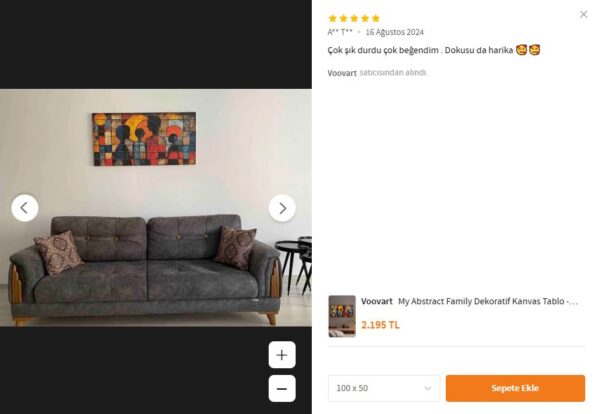 My Abstract Family Dekoratif Kanvas Tablo -VOOV2731