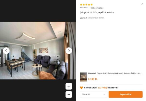 Soyut Gün Batımı Dekoratif Kanvas Tablo - VOOV2423