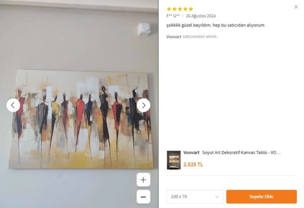 Soyut İnsan Silüetleri Dekoratif Kanvas Tablo - VOOV2503