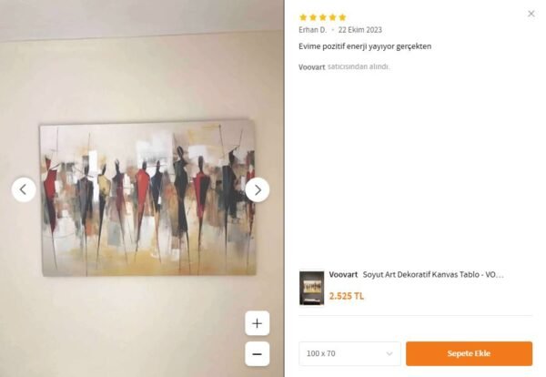 Soyut İnsan Silüetleri Dekoratif Kanvas Tablo - VOOV2503