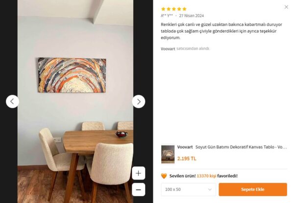 Soyut Gün Batımı Dekoratif Kanvas Tablo - VOOV2423