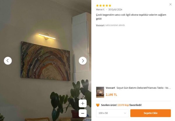 Soyut Gün Batımı Dekoratif Kanvas Tablo - VOOV2423