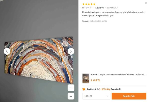 Soyut Gün Batımı Dekoratif Kanvas Tablo - VOOV2423