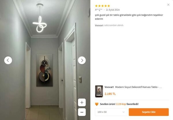 Modern Soyut Dekoratif Kanvas Tablo - VOOV2353