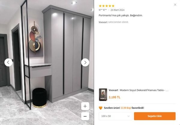 Modern Soyut Dekoratif Kanvas Tablo - VOOV2353