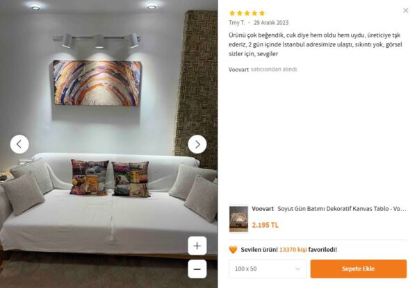 Soyut Gün Batımı Dekoratif Kanvas Tablo - VOOV2423