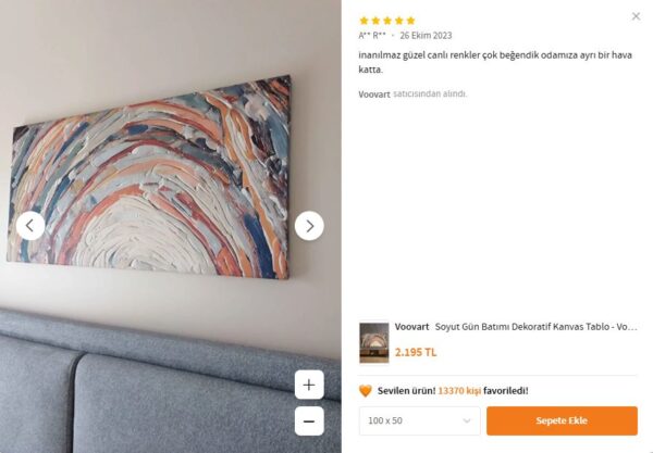 Soyut Gün Batımı Dekoratif Kanvas Tablo - VOOV2423