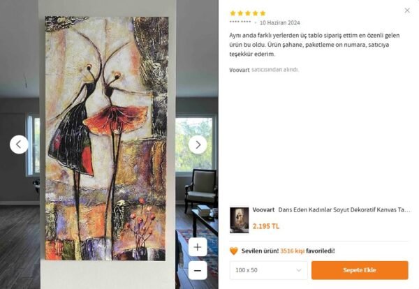 1 Dans Eden Kadınlar Soyut Dekoratif Kanvas Tablo - VOOV2110