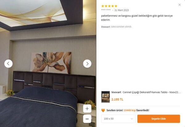 Cennet Çiçeği Dekoratif Kanvas Tablo - VOOV2125