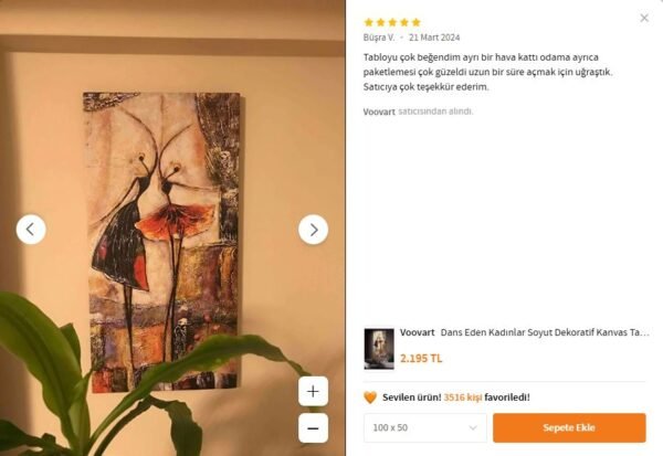 1 Dans Eden Kadınlar Soyut Dekoratif Kanvas Tablo - VOOV2110