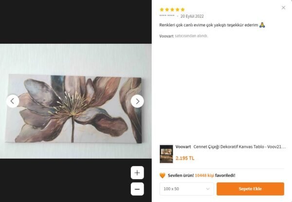 Cennet Çiçeği Dekoratif Kanvas Tablo - VOOV2125