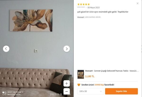 Cennet Çiçeği Dekoratif Kanvas Tablo - VOOV2125