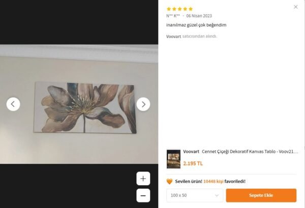 Cennet Çiçeği Dekoratif Kanvas Tablo - VOOV2125