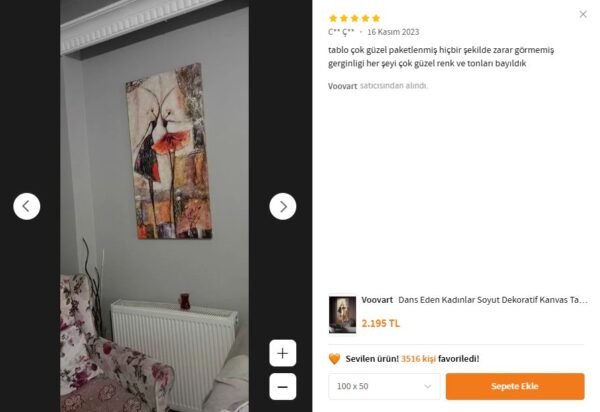 1 Dans Eden Kadınlar Soyut Dekoratif Kanvas Tablo - VOOV2110