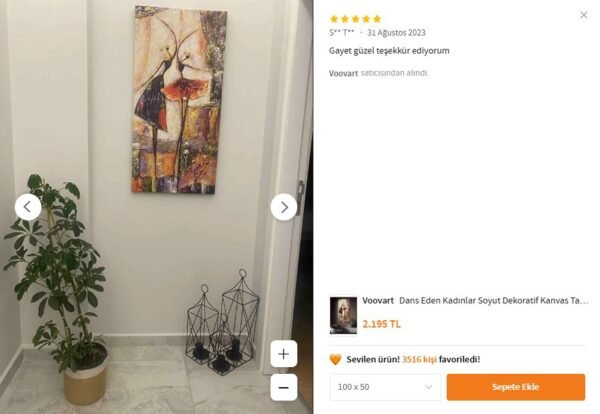 1 Dans Eden Kadınlar Soyut Dekoratif Kanvas Tablo - VOOV2110