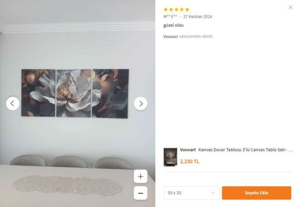 Kanvas Duvar Tablosu 3'lü Canvas Tablo Seti - VOOV4222