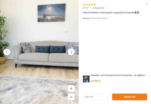 Ivan Konstantinovich Aivazovsky - Ay Işığında Ayasofya ve Kız Kulesi Manzarası Kanvas Tablo - VOOV1792