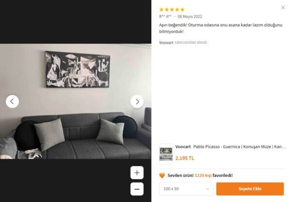 Pablo Picasso - Guernica ( Konuşan Müze ) Kanvas Tablo - VOOV1845