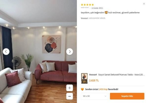 Abstract Art Dekoratif Kanvas Tablo - VOOV1353