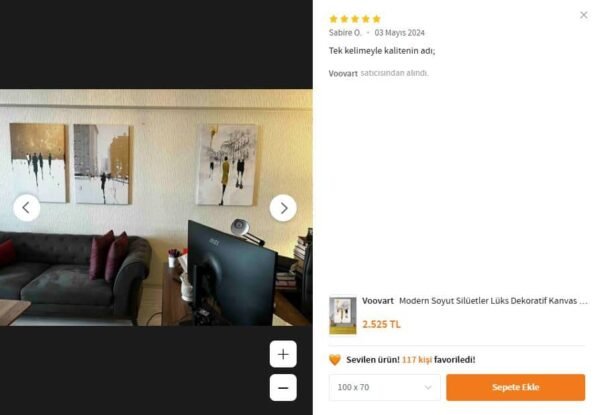 Modern Art Silüetler Dekoratif Kanvas Tablo - VOOV1968